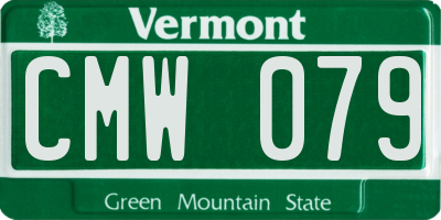 VT license plate CMW079