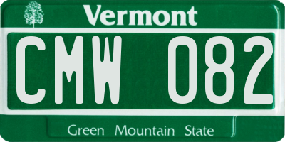 VT license plate CMW082