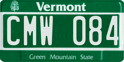 VT license plate CMW084