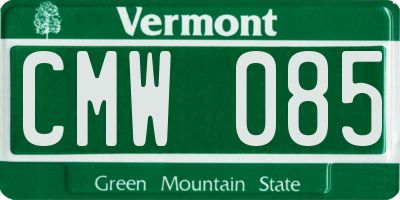 VT license plate CMW085