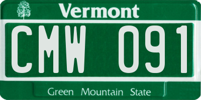 VT license plate CMW091