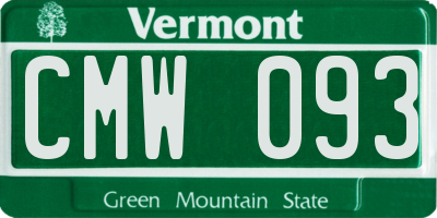 VT license plate CMW093
