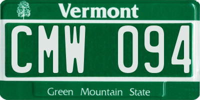 VT license plate CMW094