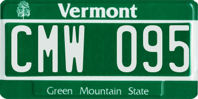 VT license plate CMW095