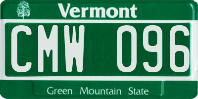 VT license plate CMW096