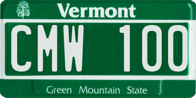 VT license plate CMW100