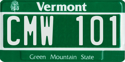 VT license plate CMW101