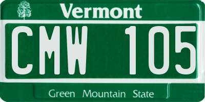 VT license plate CMW105
