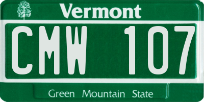 VT license plate CMW107