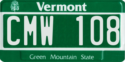VT license plate CMW108