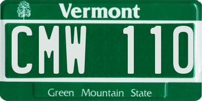 VT license plate CMW110