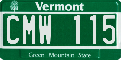 VT license plate CMW115