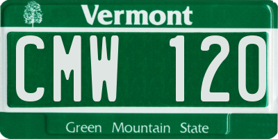 VT license plate CMW120