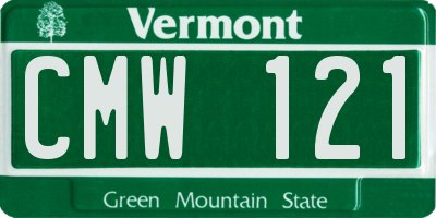 VT license plate CMW121