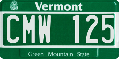 VT license plate CMW125