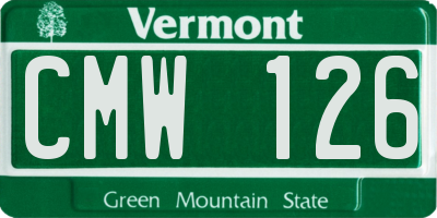 VT license plate CMW126