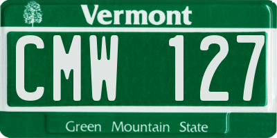 VT license plate CMW127