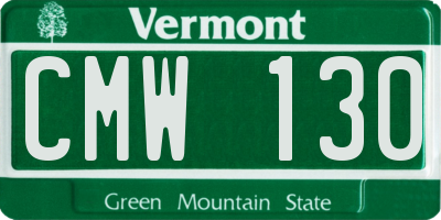 VT license plate CMW130