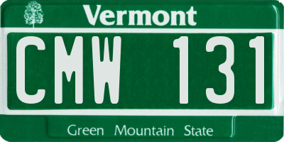 VT license plate CMW131