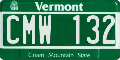 VT license plate CMW132