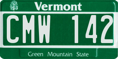 VT license plate CMW142