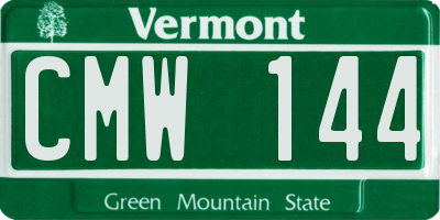 VT license plate CMW144