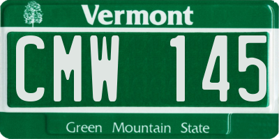 VT license plate CMW145