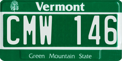 VT license plate CMW146