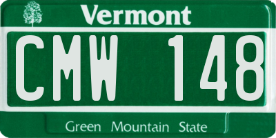 VT license plate CMW148