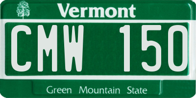 VT license plate CMW150