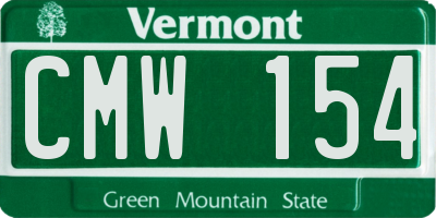 VT license plate CMW154