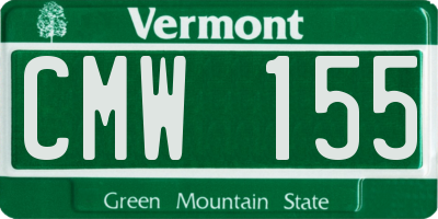 VT license plate CMW155