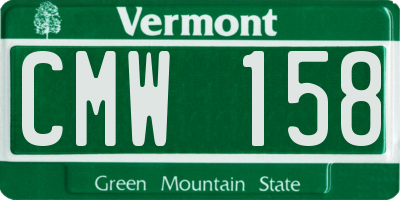 VT license plate CMW158