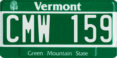 VT license plate CMW159