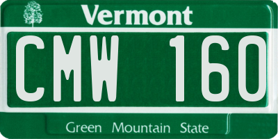 VT license plate CMW160