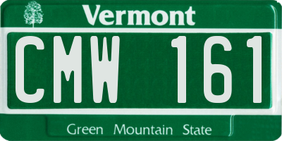 VT license plate CMW161