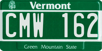 VT license plate CMW162