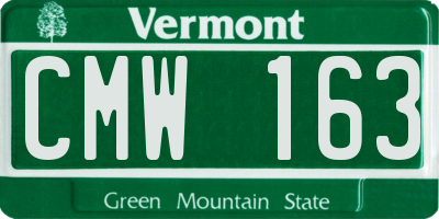 VT license plate CMW163