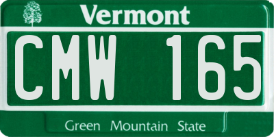 VT license plate CMW165