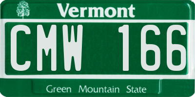 VT license plate CMW166