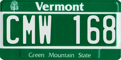 VT license plate CMW168