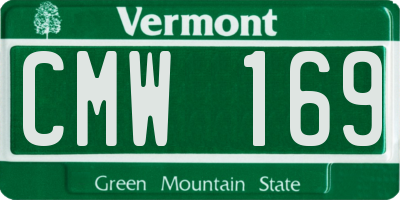 VT license plate CMW169