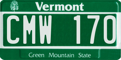 VT license plate CMW170