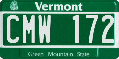 VT license plate CMW172