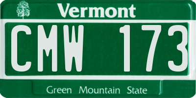 VT license plate CMW173