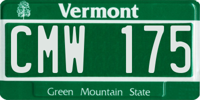 VT license plate CMW175