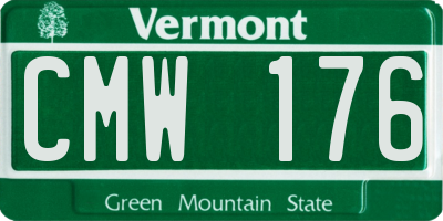 VT license plate CMW176