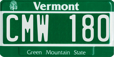 VT license plate CMW180