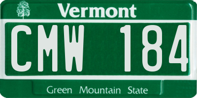 VT license plate CMW184