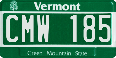 VT license plate CMW185